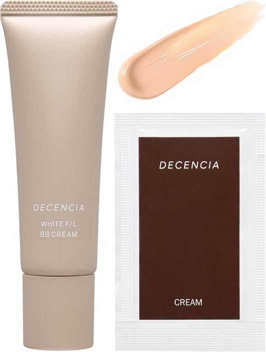 DECENCIA White F/L BB Cream, Light Beige, Sample Gift Included, Quasi-Drug, Foundation for Sensitive Skin, 0.9 oz (25 g), Cream Pouch Included