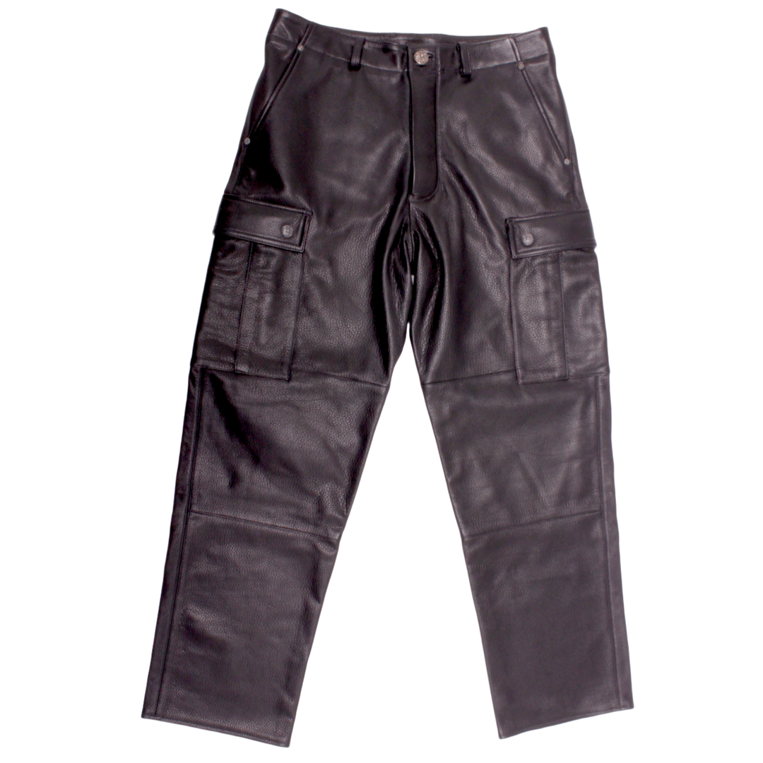 CHROME HEARTS 'DEVIL DOG' LEATHER CARGO PANTS