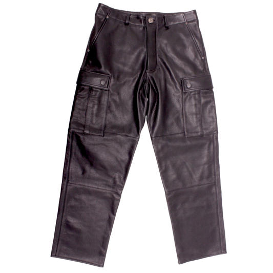 CHROME HEARTS 'DEVIL DOG' LEATHER CARGO PANTS