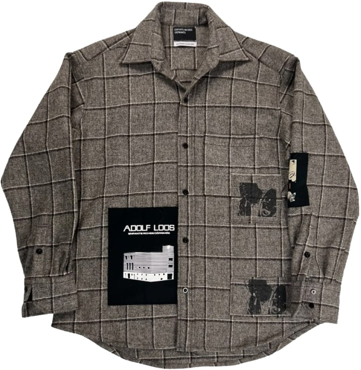 ENFANTS RICHES DÉPRIMÉS 'AUSTRIAN HOLIDAY' CHECKERED PATCHED FLANNEL