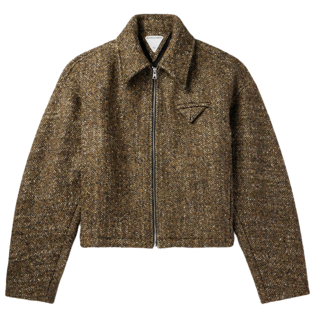 BOTTEGA VENETA 'BROWN SPECKLED' WOOL BLEND JACKET