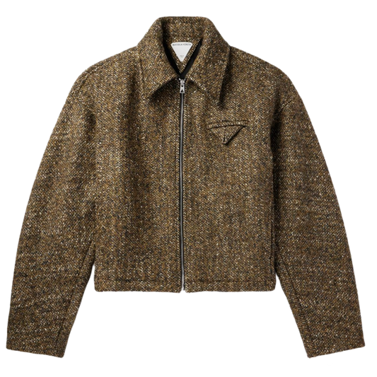 BOTTEGA VENETA 'BROWN SPECKLED' WOOL BLEND JACKET