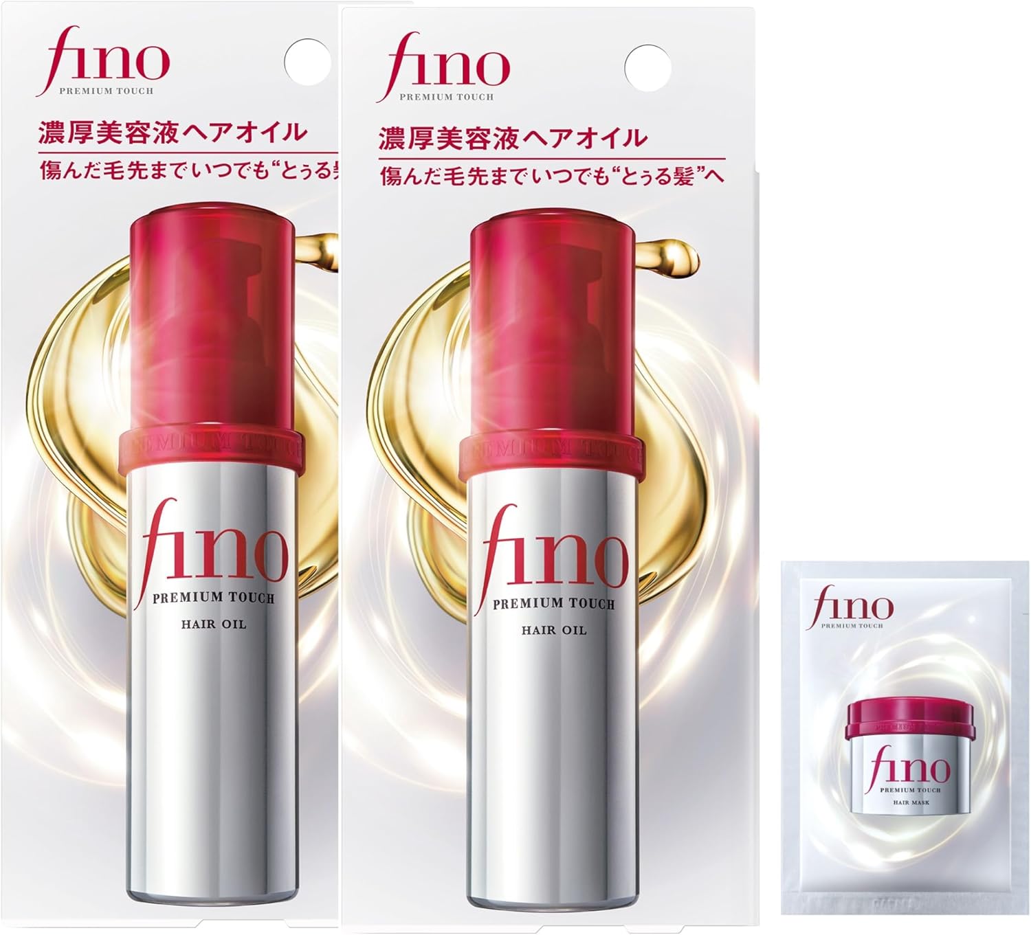 Fino Premium Touch Thick Serum Hair Oil, 2.4 fl oz (70 ml) x 2, Bonus Included, Hair Care, Damage, Daytime Repair, Glossy