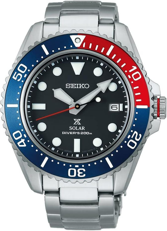 Seiko SNE591P1 (Japan Model Number: SBDJ053) Prospex Solar Diver Quartz Pepsi Color Men's Watch Diver Scuba Analog Stainless Steel Band Sapphire Glass [Parallel Import], Bracelet Type