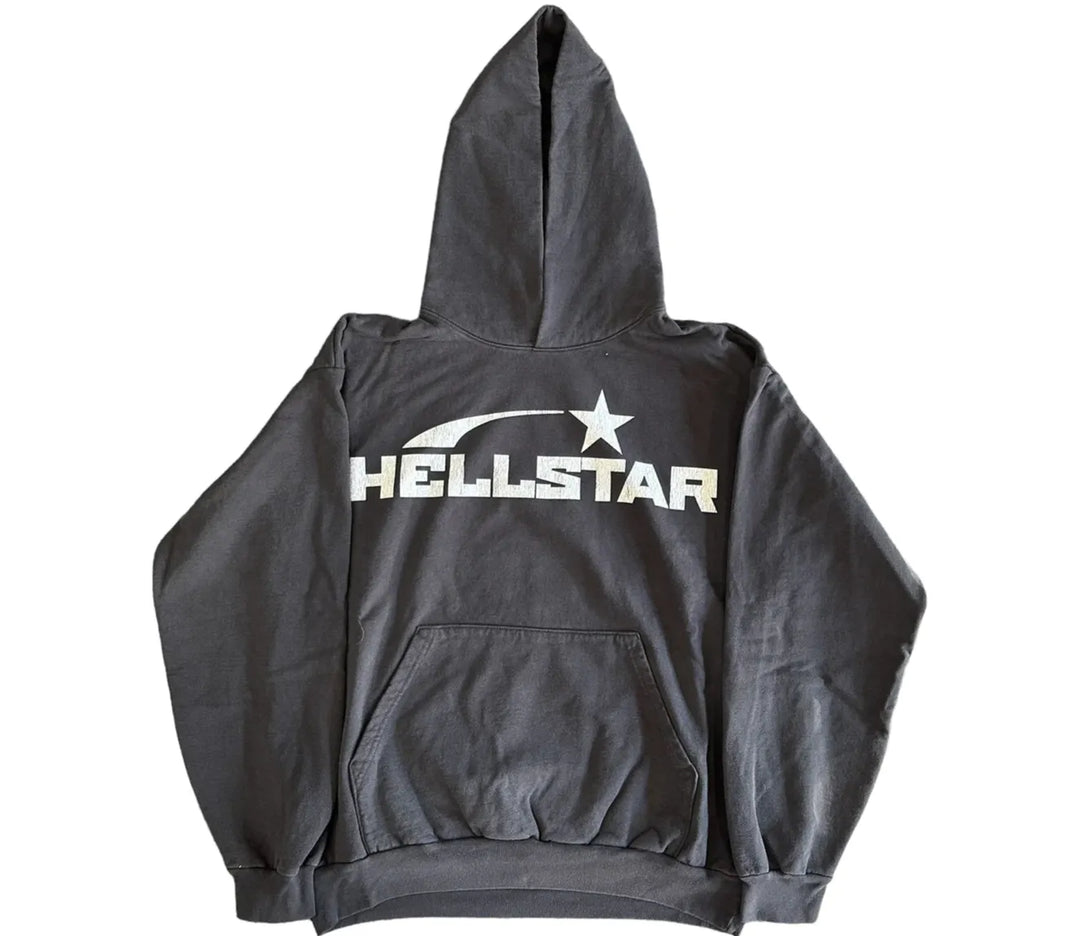 HELLSTAR 'STAR LOGO' VINTAGE BLACK HOODIE