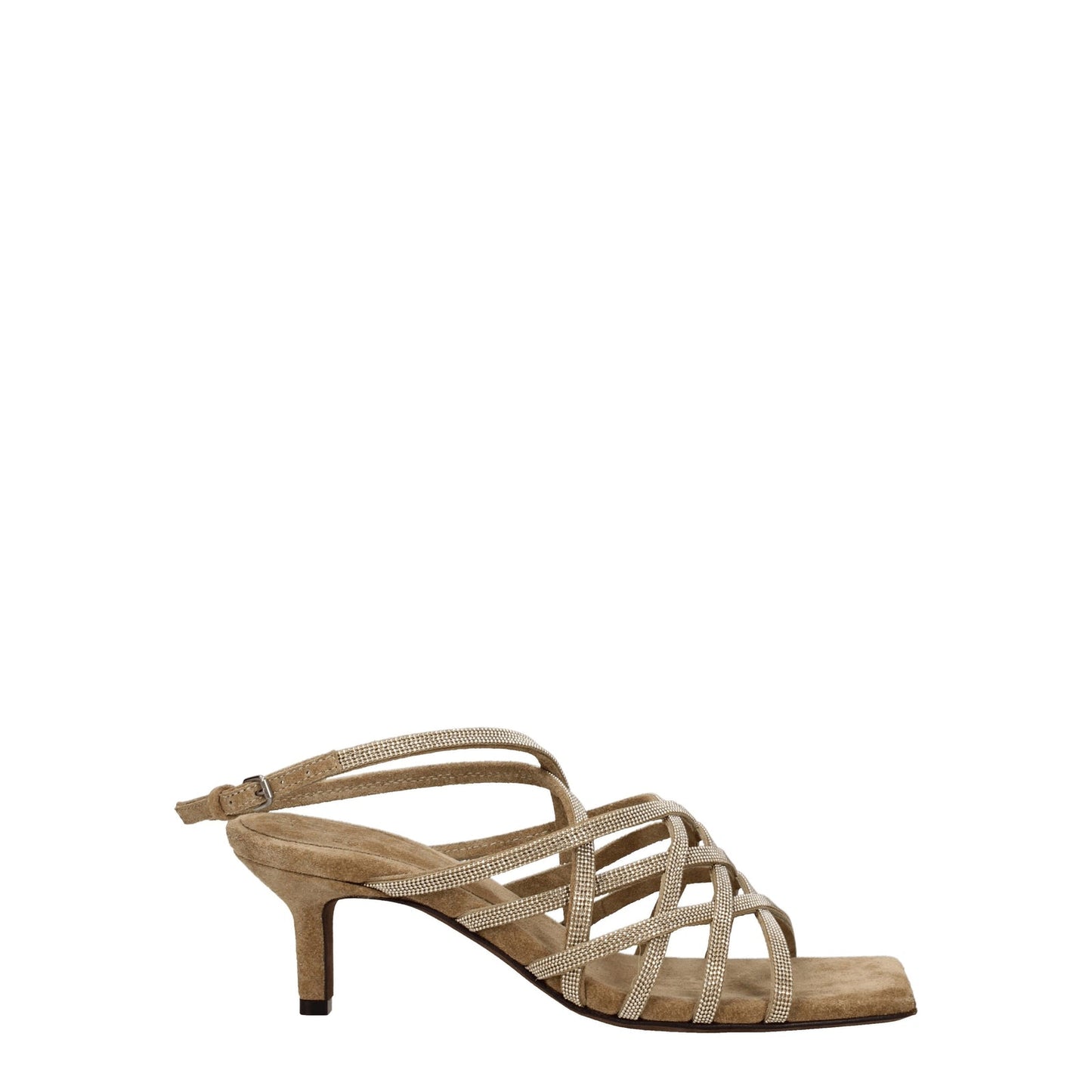 Brunello Cucinelli Sandals Women Suede Beige - Image 1