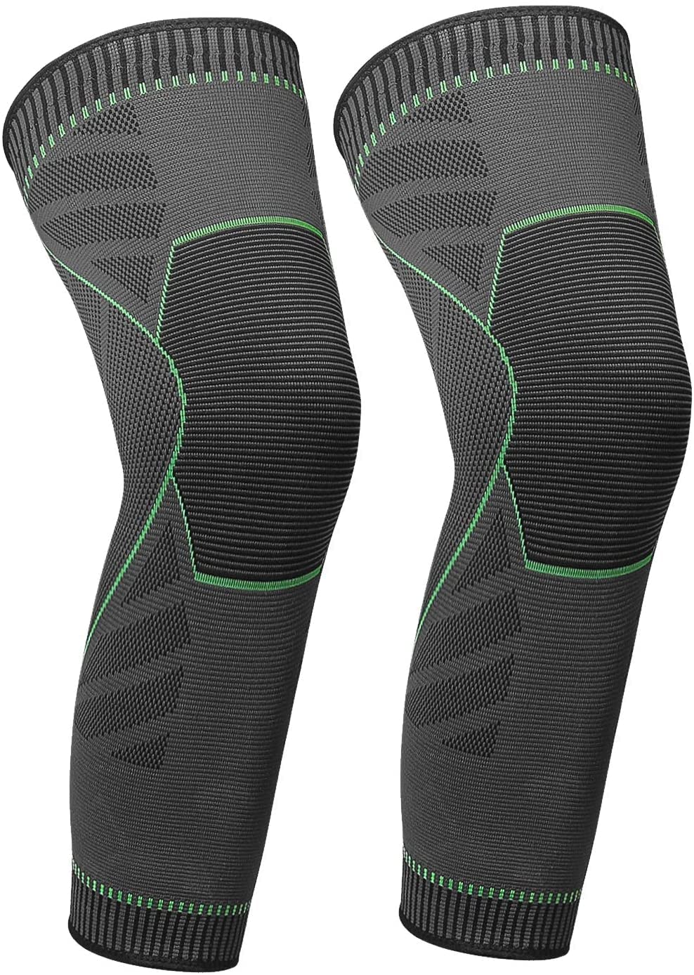 Knee Supporter, Long Compression Leg Sleeves (2 Pieces), Sports, For Both Knees, Suitable for Daily Life, Pain Relief, Anti-Slip, Breathable, Heat Retention, Excellent Elasticity, Unisex