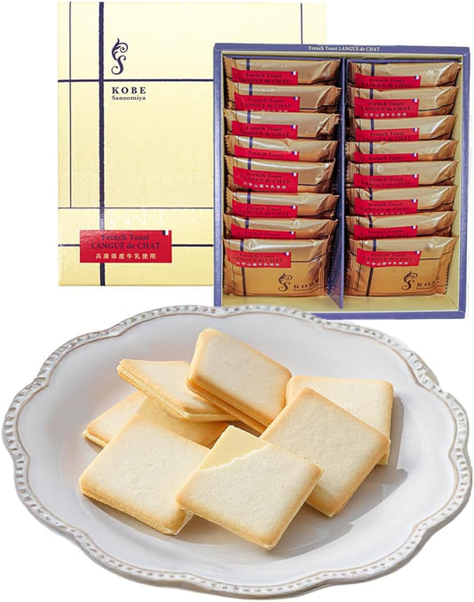 Kondi Tri Kobe Langdosha French Toast, Pack of 16, Father's Day, Summer Gift, Valentine's Day, Popular, Cookies, Individually Wrapped, Kobe Souvenir, Gift, Sweet, Light and Crisp Maple Scented