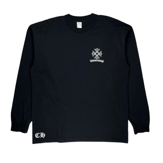 CHROME HEARTS 'STAFF WHITE CROSS' BLACK LONGSLEEVE