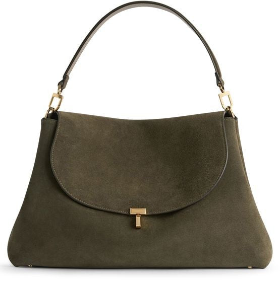 TOTEME T-Lock suede satchel - Image 1