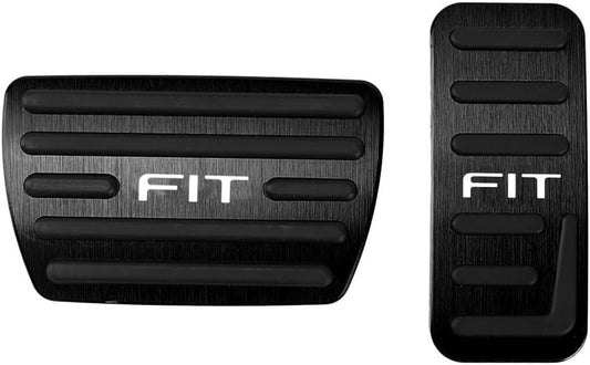 Honda Fit GR Series 2020~ Aluminum Pedal Cover, Brake Pedal, Anti-Slip, Interior, Custom Accessories, Scratch Resistant, No Tools Required, Exclusive Logo, Easy Installation, Set of 2 (Black)