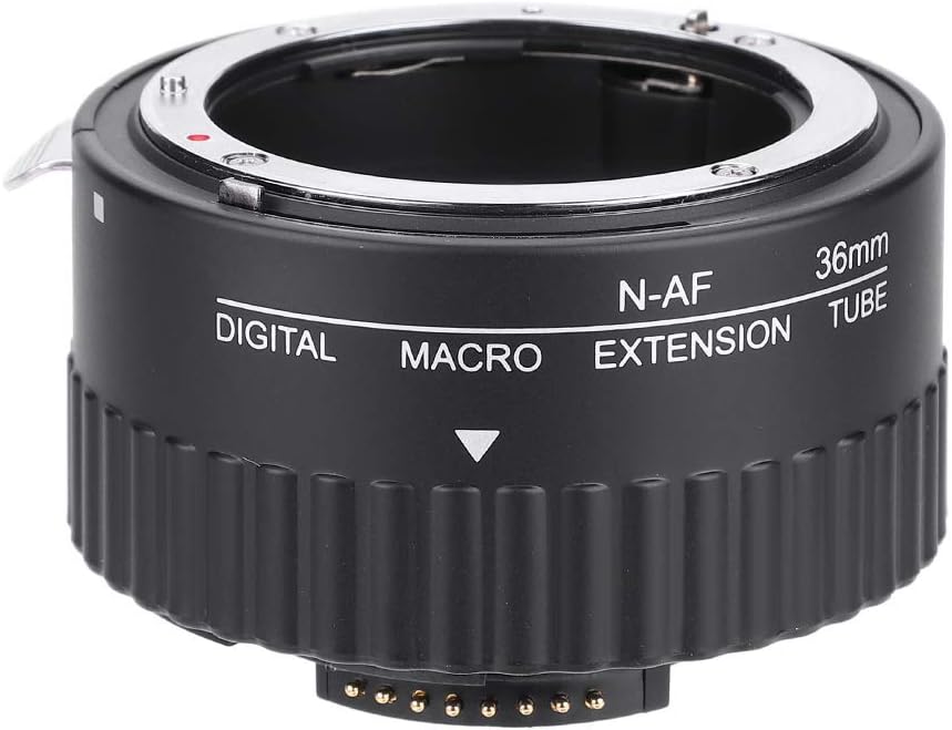 Macro Extension Lens Tube Metal Camera Lens Ring Auto Focus 12mm+20mm+36mm for Nikon F-Mount for DSLR Camera Durable No Effect for Close Range (MK-N-AF1-B)