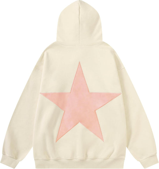 Aelfric Eden Sudaderas con capucha de estrellas Y2k de gran tamaño con estampado gráfico estilo 90s con cuello redondo de manga larga sudaderas con capucha estilo Pullover