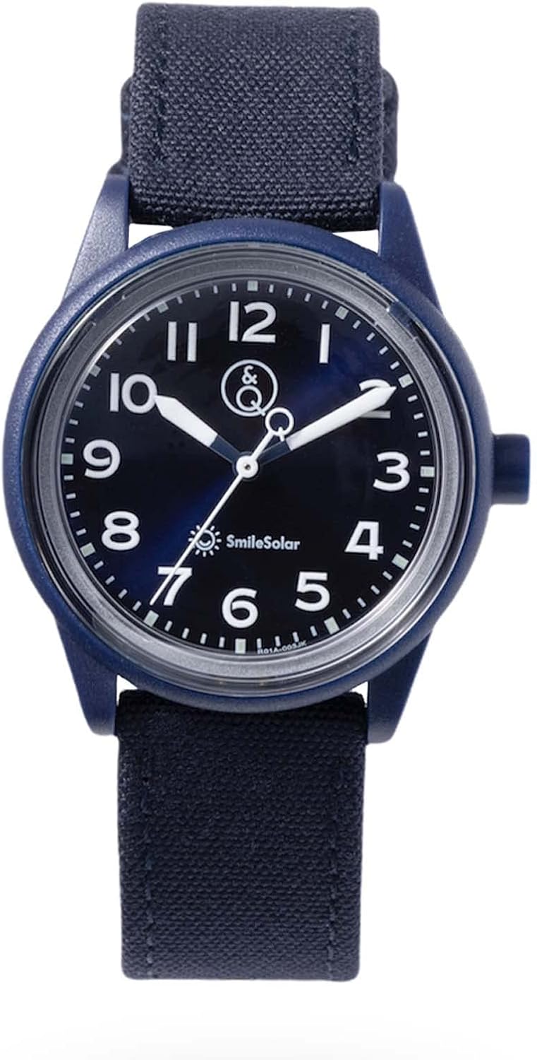 Citizen Watch R01A-003JK Cue and Cue Smile Solar Analog Wristwatch Waterproof Blue, blue, sports