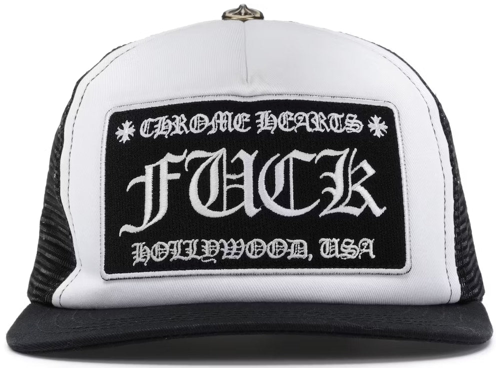 CHROME HEARTS 'FUCK HOLLYWOOD' TRUCKER HAT BLACK/WHITE