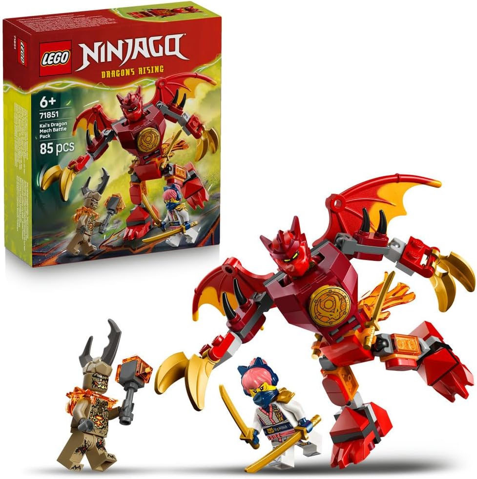 Lego 71851 Ninjago Kai Dragon Mecha Suit Battle Pack Toy Birthday Present Blocks Educational Boys Girls Children 6 7 8 9 Years Old Competition Robot Game