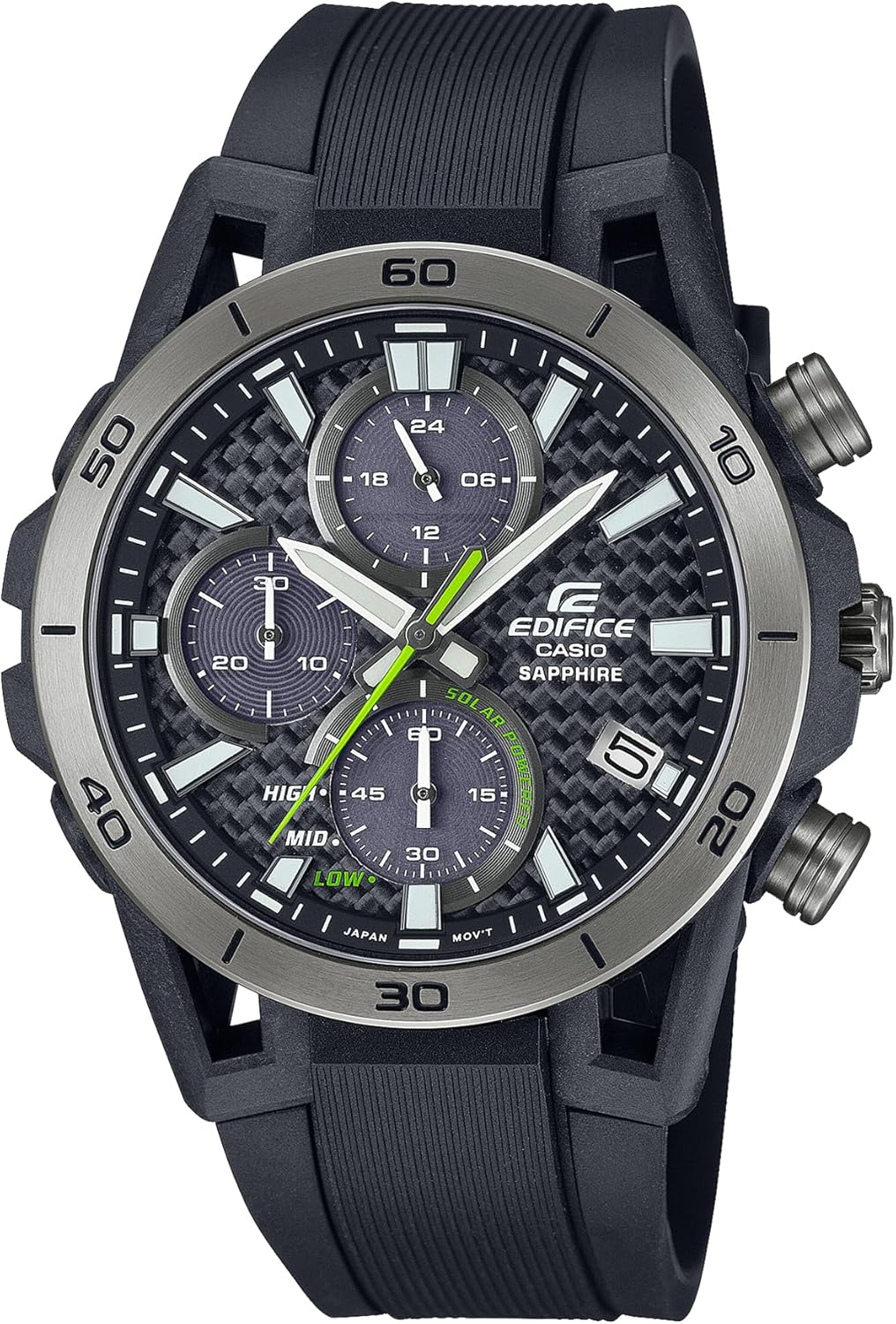 Casio Edifice EFS-S640PB-1AJF Men's Watch, Solar Charging, Sapphire Glass, Black, Black/Yellow (Resin Band), Casual