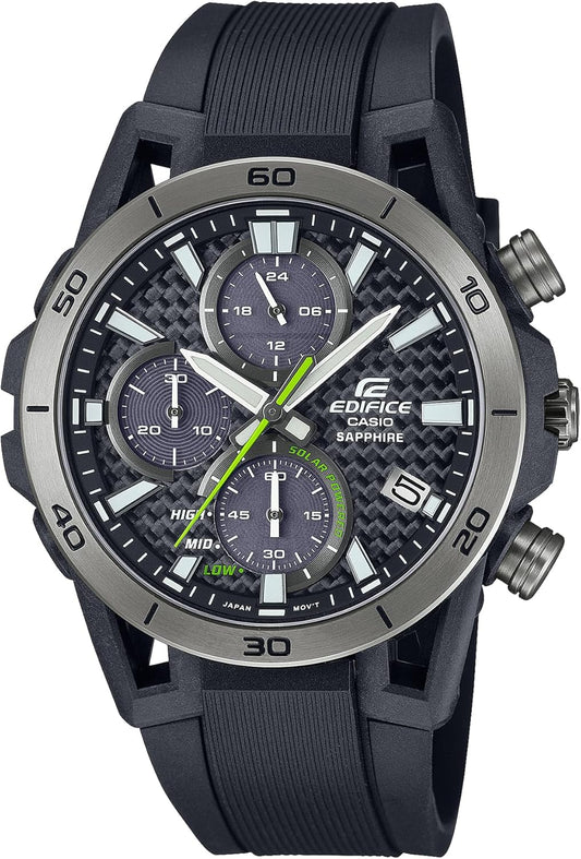 Casio Edifice EFS-S640PB-1AJF Men's Watch, Solar Charging, Sapphire Glass, Black, Black/Yellow (Resin Band), Casual