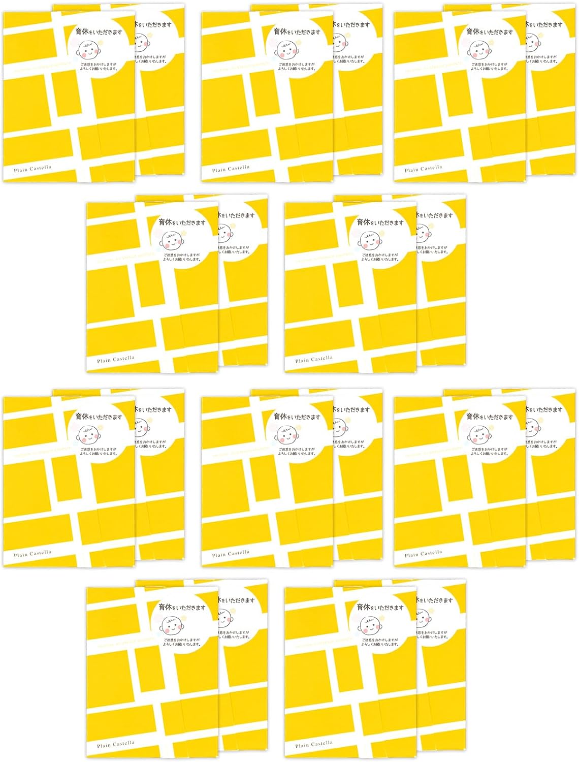 Nagasaki Shinsendo Workplace Gift Sweets, Yellow Castella of Happiness, Individually Wrapped, Set of 20, Handbag Included, TK20x20