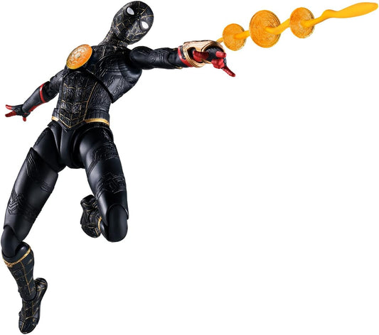 S.H. Figuarts Spider-Man Black & Gold Suit (Spider-Man: No Way Home) Approx. 5.9 inches (150 mm), ABS & PVC Pre-painted Action Figure