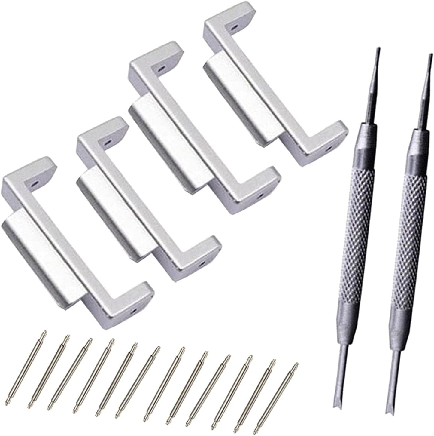 22mm Watch Band Adapter for G-SHOCK Series Watch Band Adapter Kit with Spring Bars and Spring Bar Remover Clasp Cover - Silver, Luxury