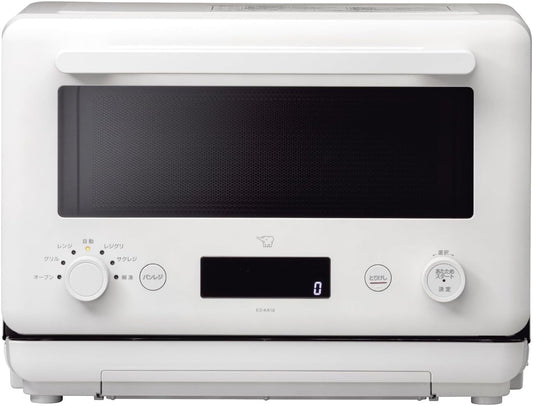 ZOJIRUSHI Countertop Oven 18L EVERINO Time-Saving & Easy Use with Reheat Grill, Sacleji, Bread Shelf, Angle Dish & Baking Plate Included, Pearl White ES-KA18-WM