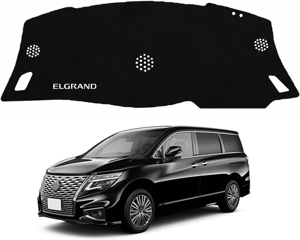 ZdeduoCar Dashboard Mat for Nissan Elgrand E52 Model 3rd Generation Special Design UV Protection Insulated Flannel Dashboard Cover Anti-glare Anti-Slip Dashboard Protective Mat Easy Installation