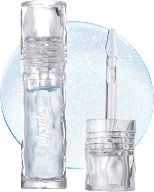 CipiCipi Glass Plumper, Lip Gloss, Plumper, 02, Blue Hydration, 0.1 oz (3.4 g), Non-stick, Lip Plump, Pearl Blend