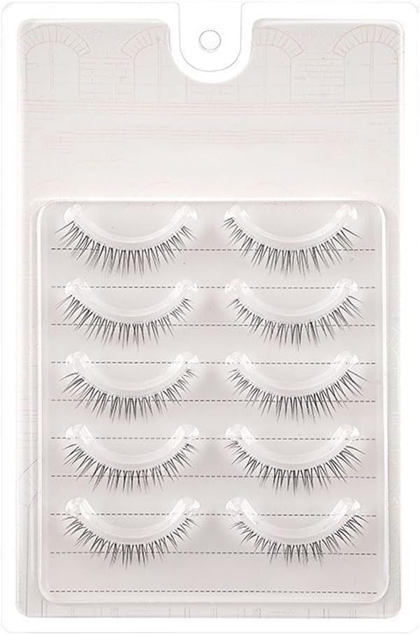 False Eyelashes are Natural, Thin, Clear Eyelash Levers, Handmade and Trendy for Daily Makeup, Easy to Wear for Beginners, Actress, Cosplay Makeup, Perfect Gift for Mother's Day, Black (5 Pairs)