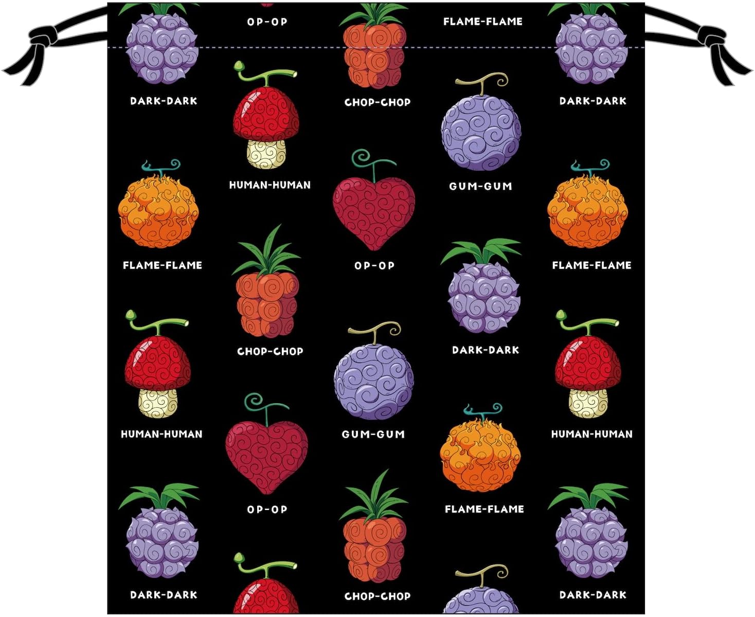 K-Company CKC18-OP-AK One-Piece Drawstring Bag, Devil Fruit, H 8.1 x W 7.1 inches (20.5 x 18 cm)