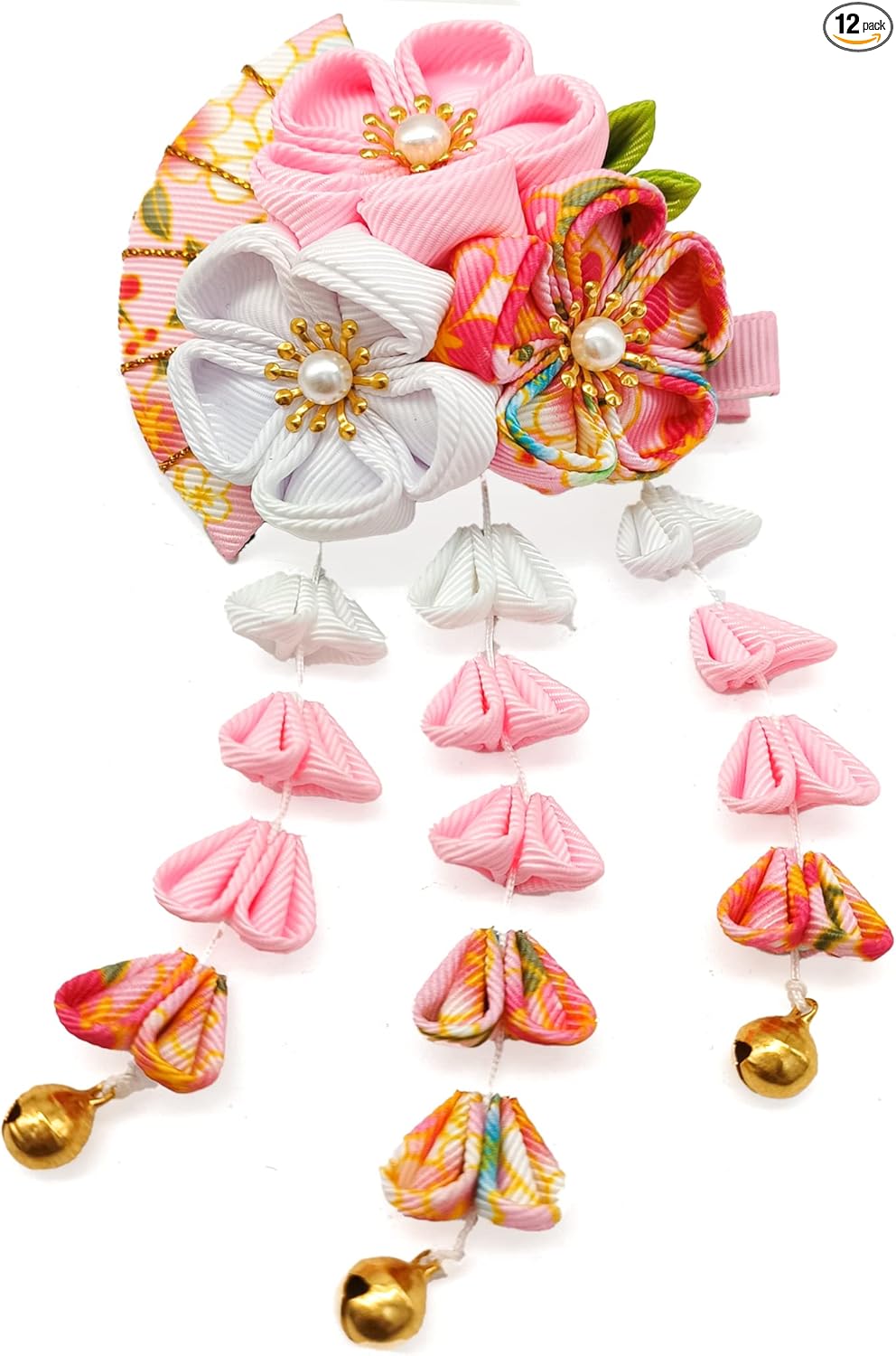 [JZOON] Hair Ornament, Coming-of-Age Ceremony, Yukata, Hakama, Kimono, Furisode, Kimono, Kimono, Kimono, Handmade, Flower, Graduation Ceremony, Wedding, Bell Included, Handmade Red, Blue, Purple,