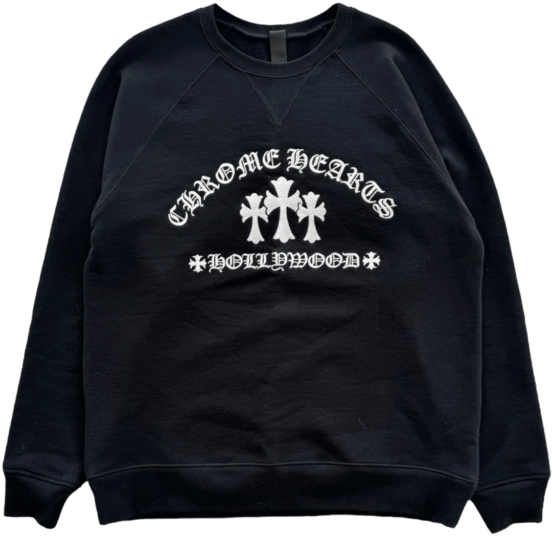 CHROME HEARTS 'KING TACO' BLACK EMBROIDERED CREWNECK