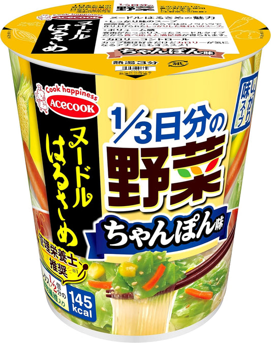 Acecook Noodle Harusame 1/3 Daily Value of Vegetables, Chanpon Flavor, 43g x 6 pieces