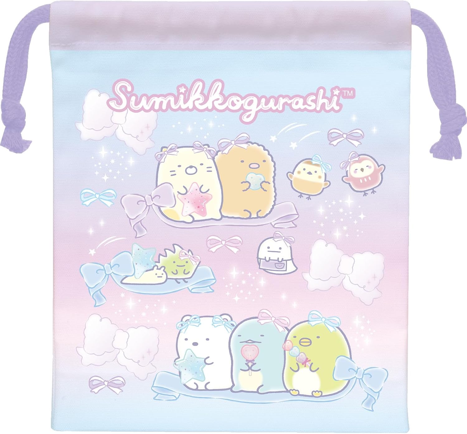 San-X Sumikko Gurashi Cup Drawstring CA61702 H 7.5 x W 6.1 x D 3.1 inches (190 x 155 x 80 mm)