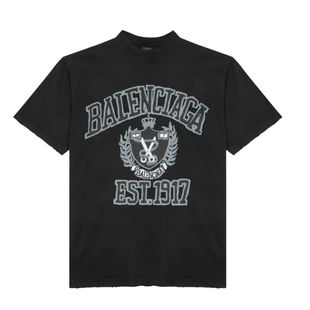 BALENCIAGA 'EST 1917' BLACK TEE
