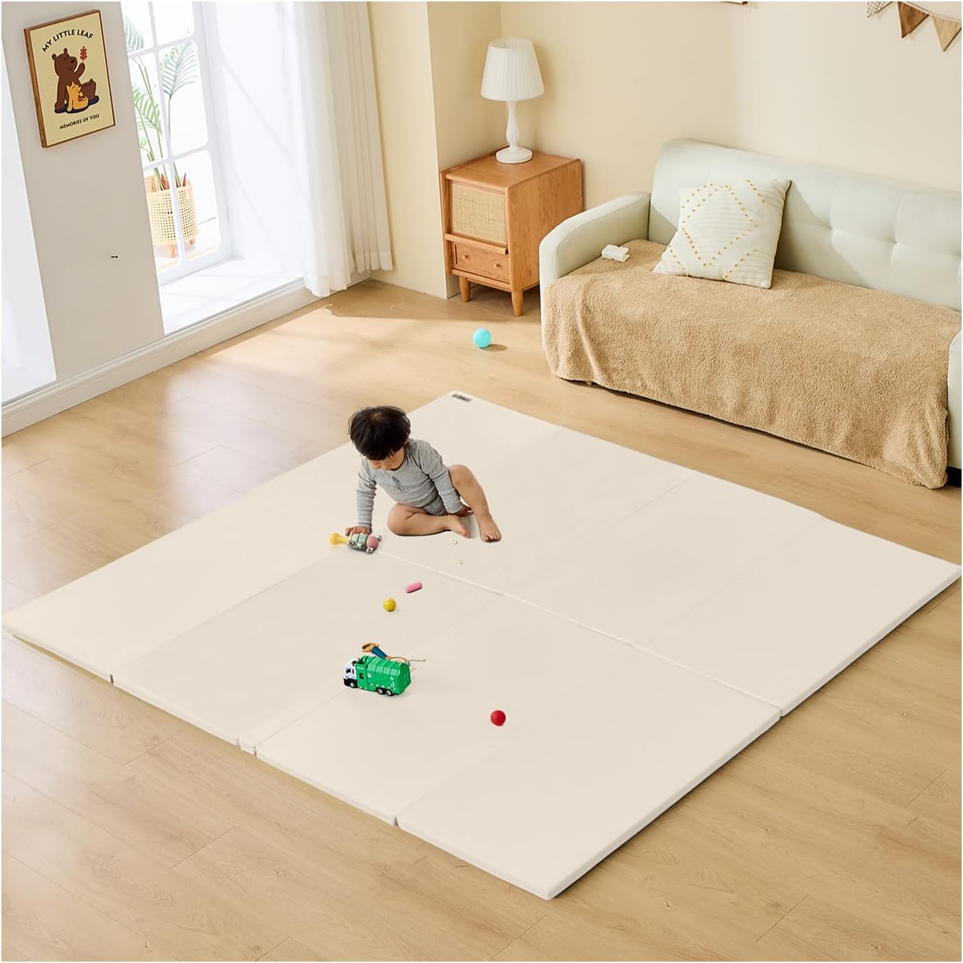 Seamless Play Mat, Baby Play Mat, Folding, 70.9 x 78.7 inches (180 x 200 cm), Thickness 1.2 inches (3 cm), Easy Storage, Thick, Foldable, Non-formal, Waterproof, Soundproofing, Mat (70.9 x 78.7 inches