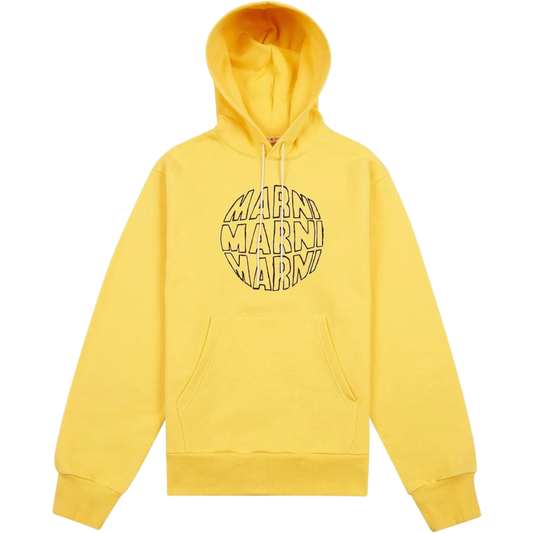 MARNI 'YELLOW' TRIPLE CIRCULAR LOGO HOODED SWEATSHIRT