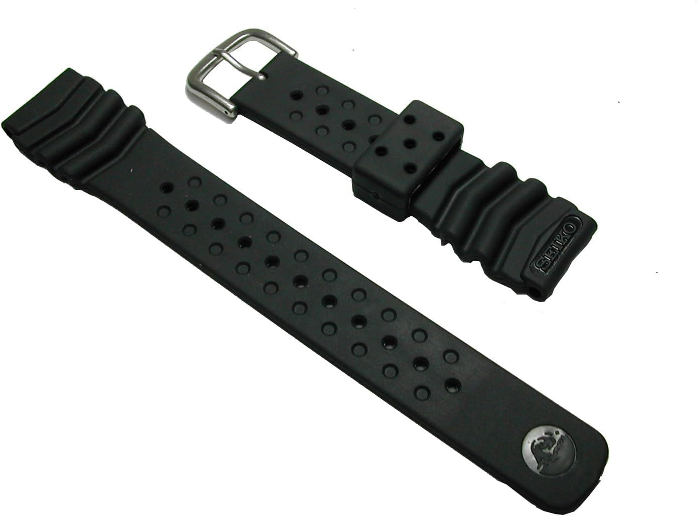 Seiko DB70BP Urethane Band, 0.8 inches (20 mm), Black, Single band, sports