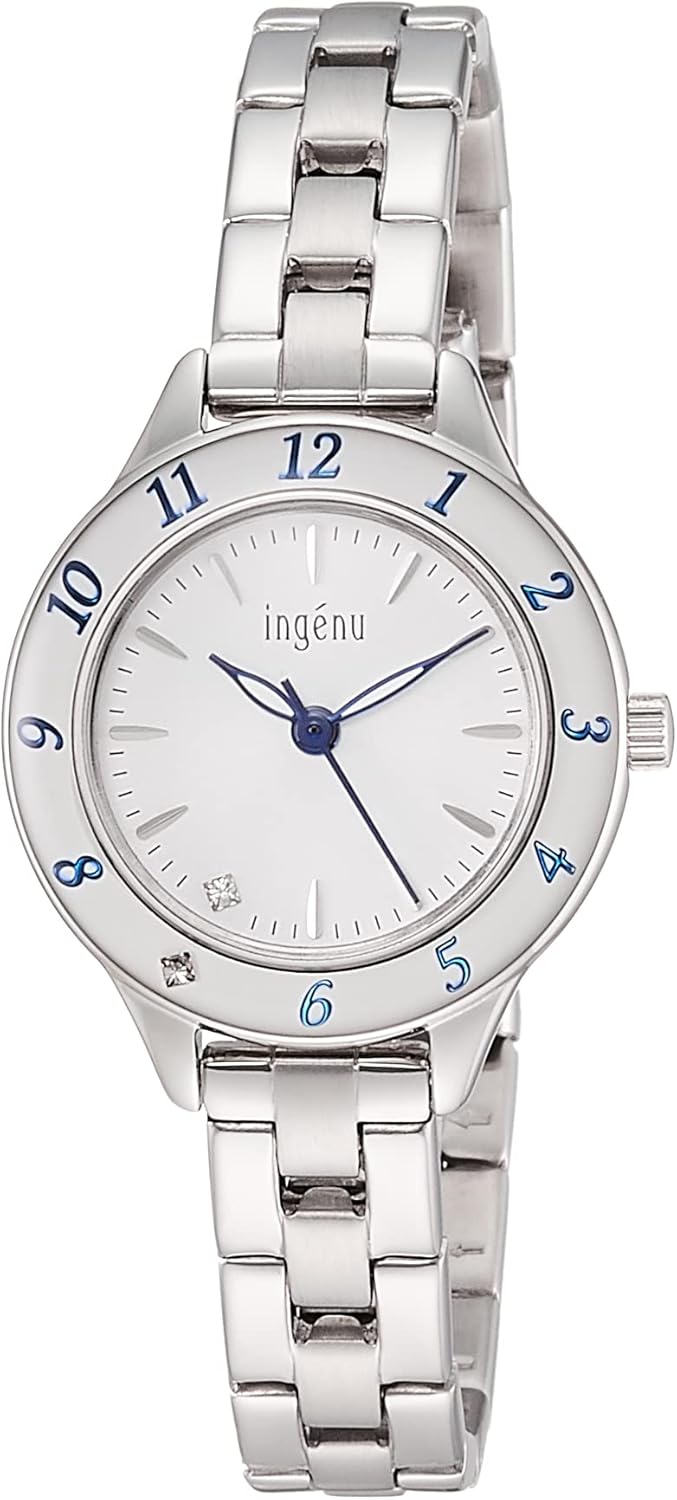 Seiko AHJK462 Women's Wristwatch, Angene, Epoach-Quarts, Silver, white, Bracelet Type