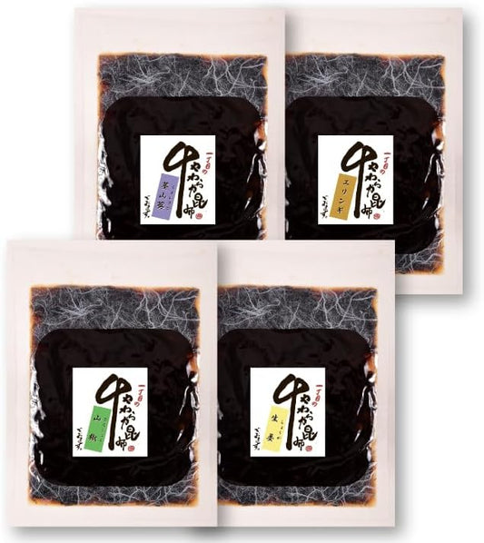 【Tenma Osaka Kombu】【Soft Kombu Simmered 4-Pack Set (Eringi Kombu 90g, Stem Wasabi Kombu 90g, Sansho Kombu 100g, Ginger Kombu 90g)】Rice Companion, Souvenir, Domestic, No Synthetic Preservatives, No