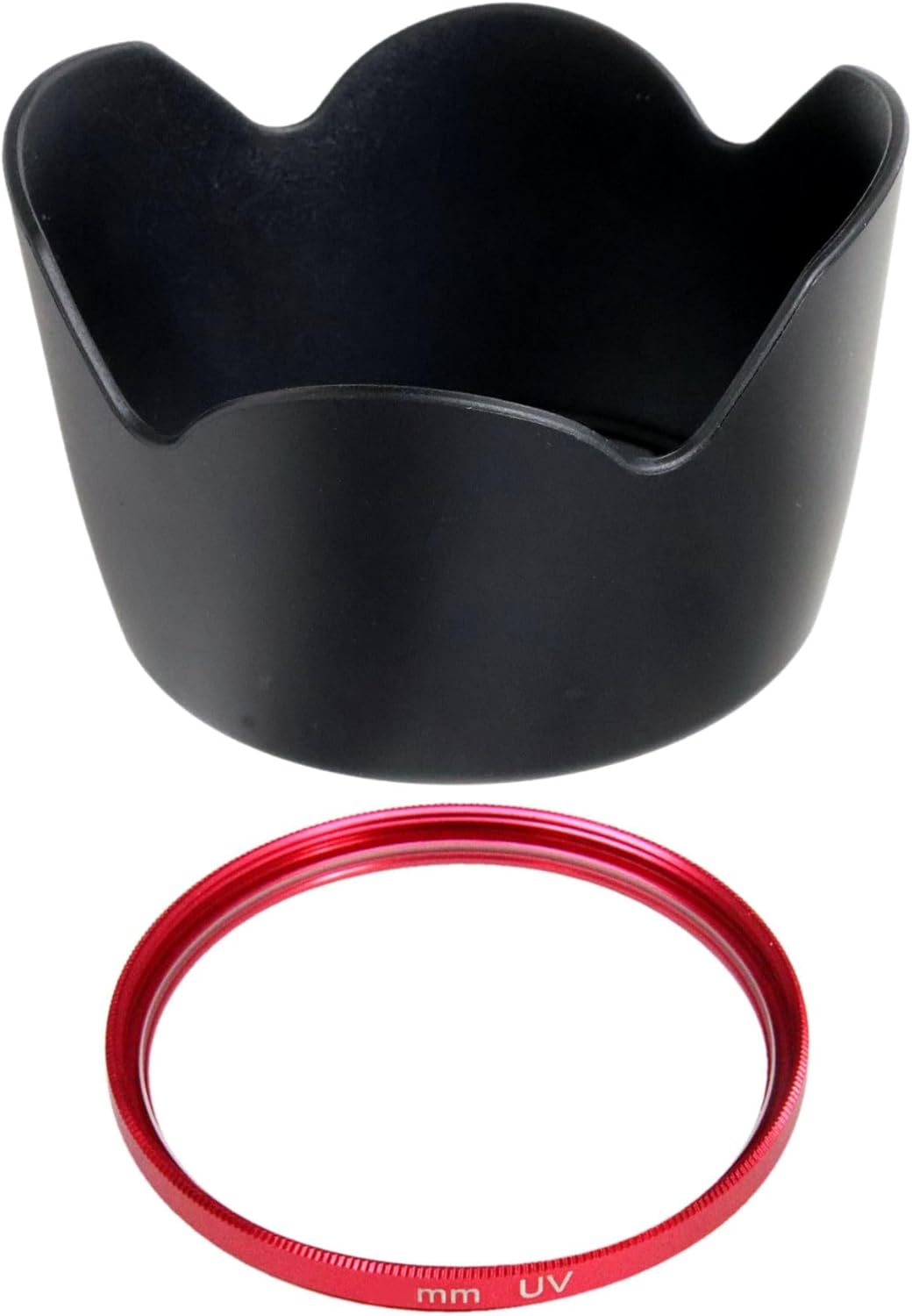 F-Foto ET-60 II Lens Hood and 58mm Red Frame Lens Filter Set (Compatible Lens: Canon RF 75-300mm F4-5.6 Lens, Compatible, Japanese Company) ET60II-58RF-SET