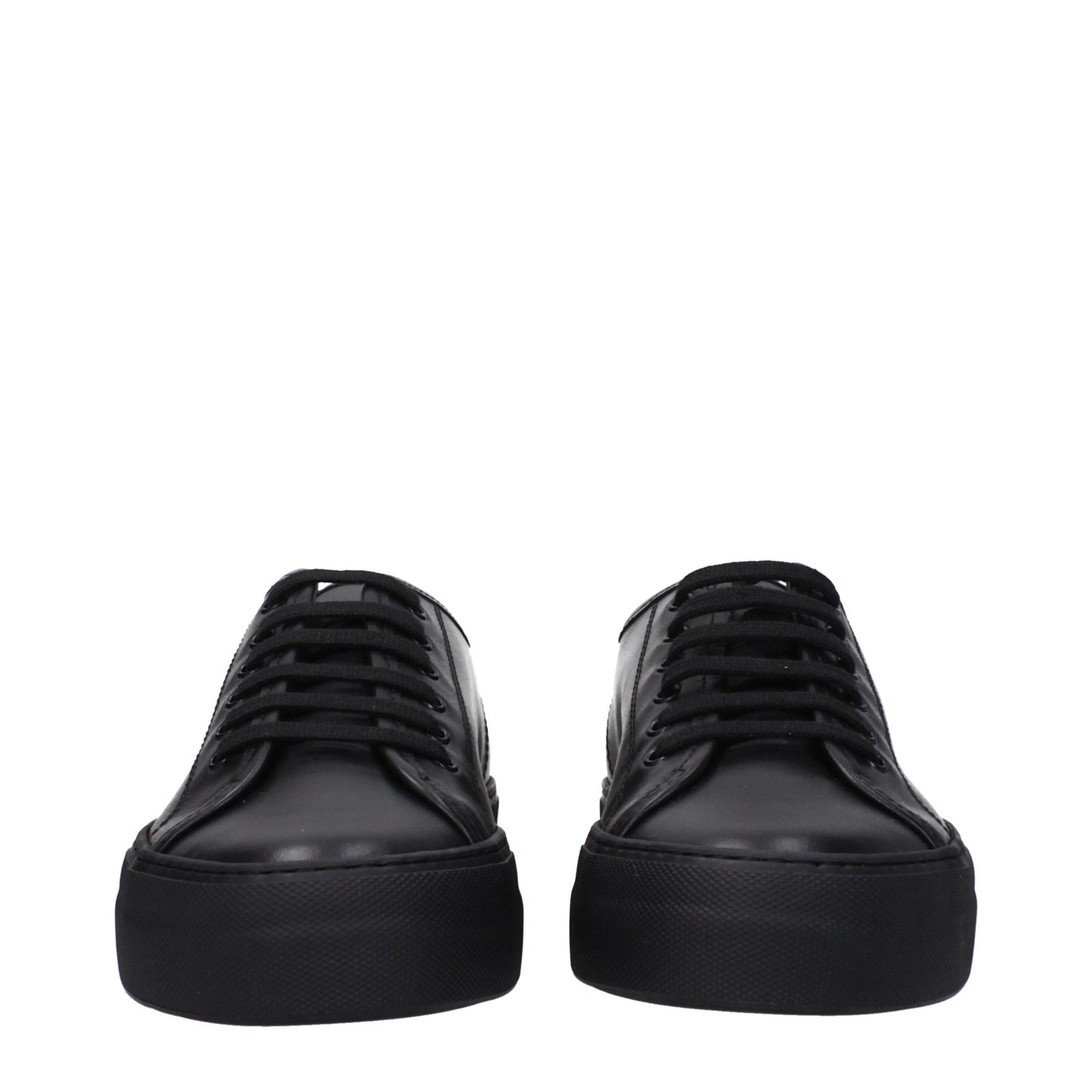 Common Projects 一般的なプロジェクトスニーカーレザーブラック - Image 1