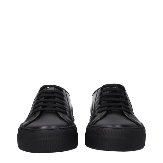 Common Projects 一般的なプロジェクトスニーカーレザーブラック - Image 1