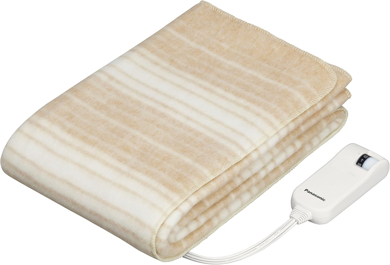 Panasonic Electric Heating Pad Single 160×85cm Machine Washable with Room Temperature Sensor, Beige DB-U31LS-C