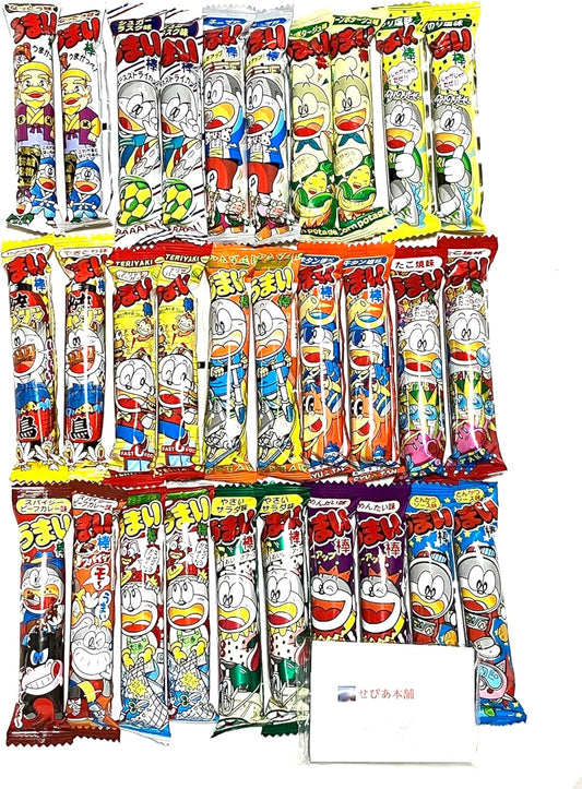 Yakin Umaibo, 15 Types, 2 of Each, 30 Pieces, Assortment, Almost Complete Set, Bulk Purchase, Trial, Eat, Comparison, Includes Sepia Honpo Signature Tissue Included, Break Time, Variety Pack, Easy,