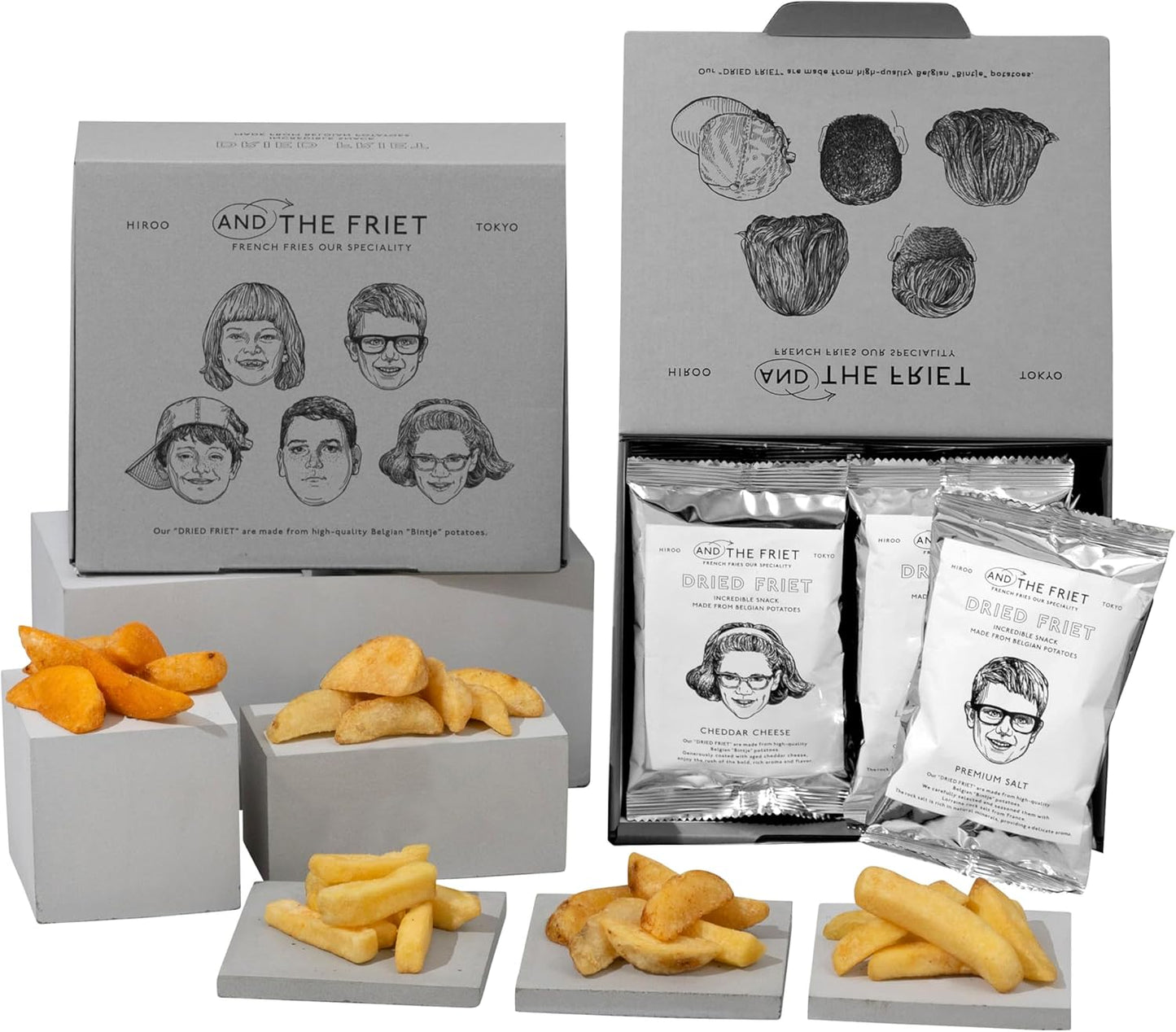 Official: DRIED FRIET Mini 5 Pieces (And The Frits) Gift Box, Tokyo Souvenir, Potato Chips, Western Confectionery, Gift (5 Mini Pieces: Gift Box, Mini 5 Packs)