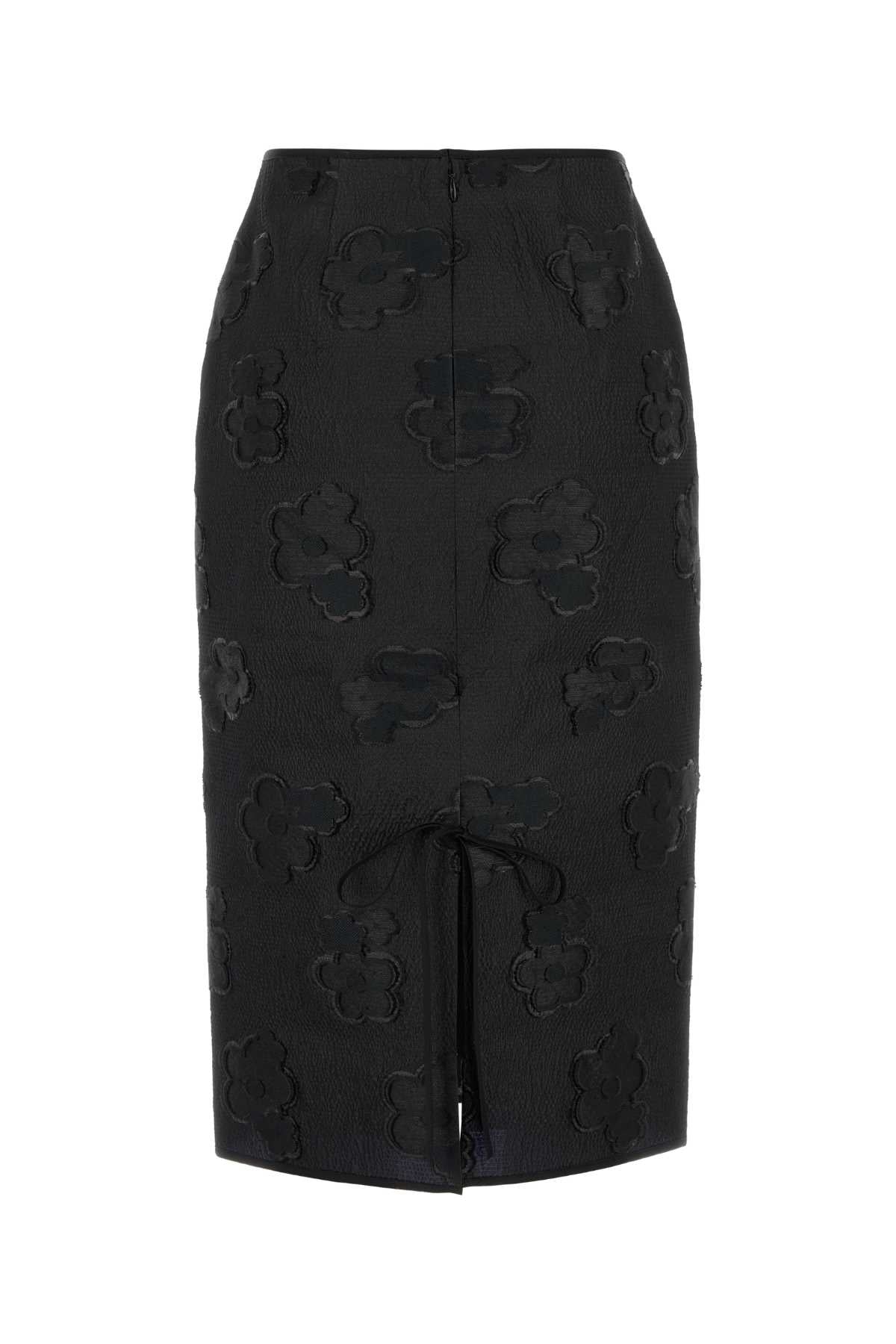 Cecilie Bahnsen セシリー・バーンセンブラックシルクブレンドアレグラスカート - Image 1