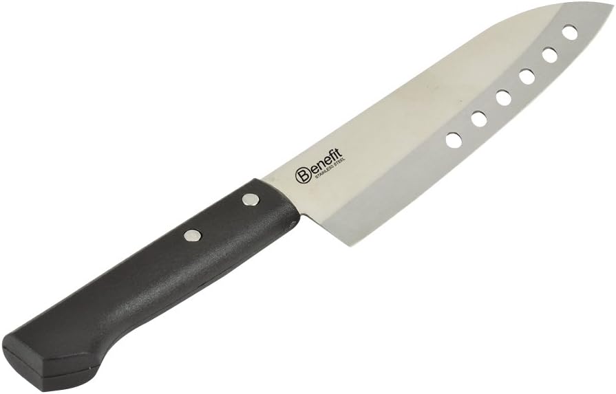 Pearl Metal Perforated Santoku Knife, Stainless Steel, Easy to Cut, Benefit, Outdoor, Camping, F-2200