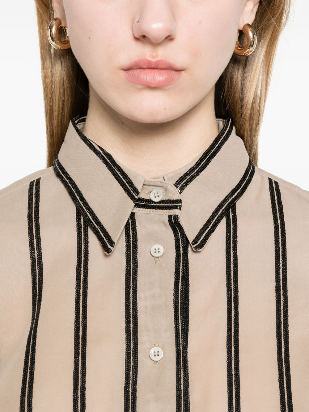 Brunello Cucinelli Striped Cotton Shirt - Image 1