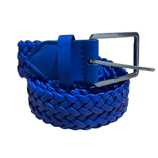 BOTTEGA VENETA 'BLUE' WOVEN CHEVRON BELT